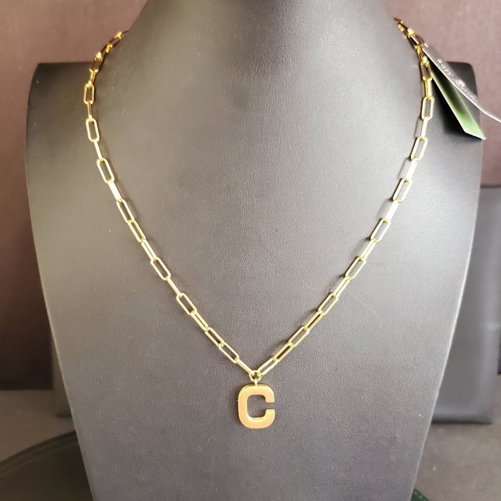 Kate Spade New York Initial This Letter C Paperclip Chain Necklace Gold Tone NWT - Picture 6 of 6